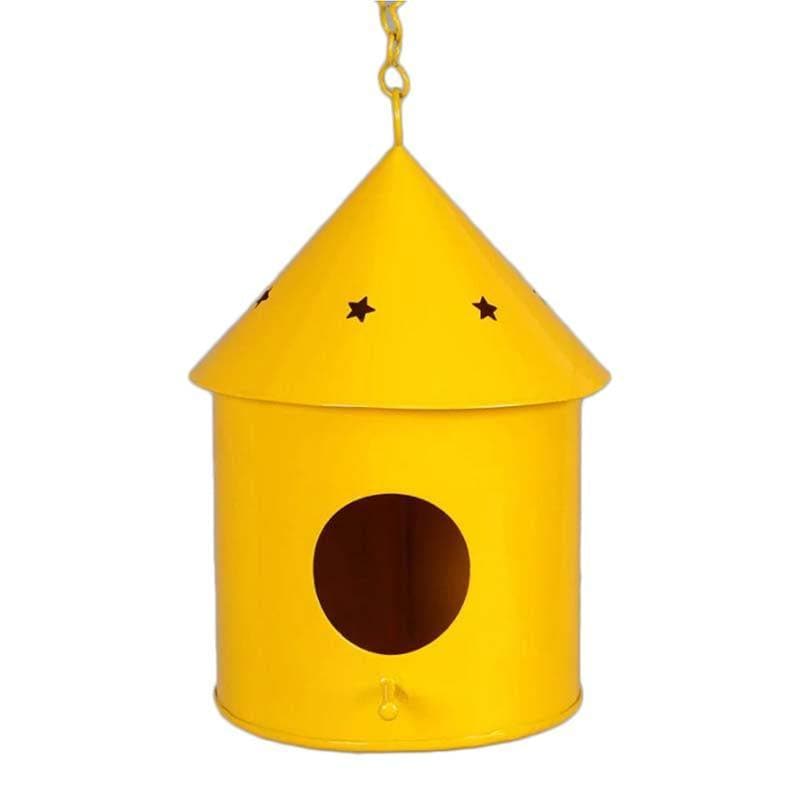 Buy Peek-A-Boo Birdhouse Hanging Planter- Yellow Pots & Planters from Vaaree