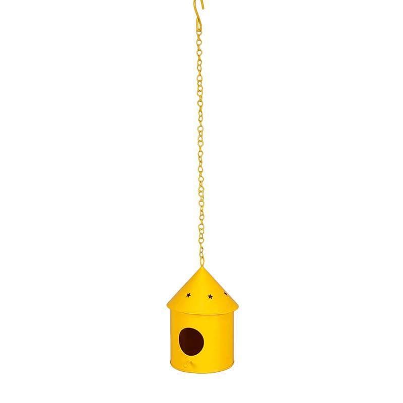 Buy Peek-A-Boo Birdhouse Hanging Planter- Yellow Pots & Planters from Vaaree