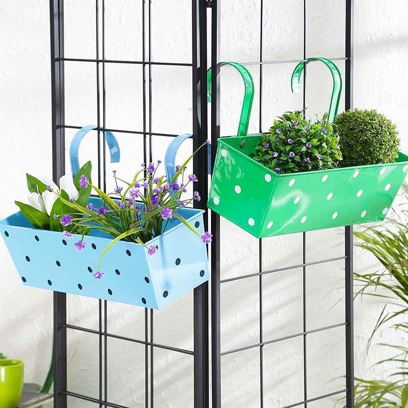 Buy Perky Planter Set- Blue/Green Pots & Planters from Vaaree