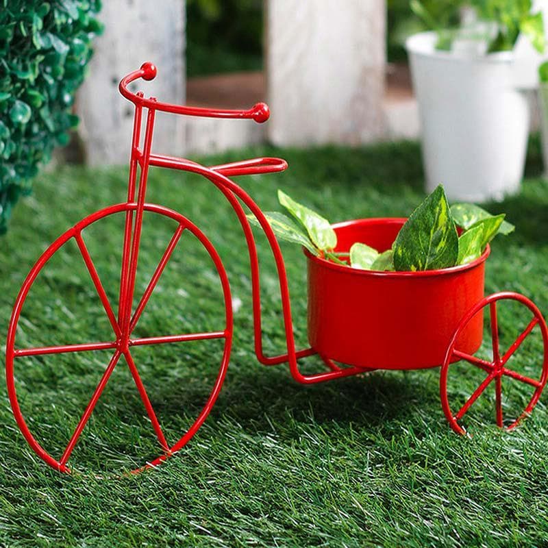 Buy Petite Bicycle Planter- Red Pots & Planters from Vaaree