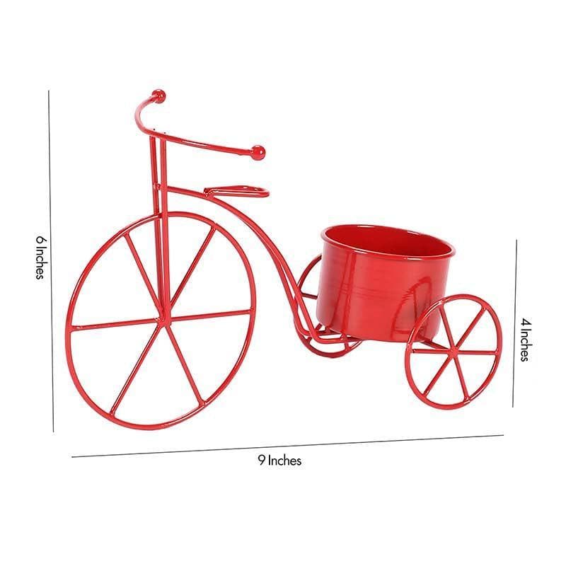 Buy Petite Bicycle Planter- Red Pots & Planters from Vaaree