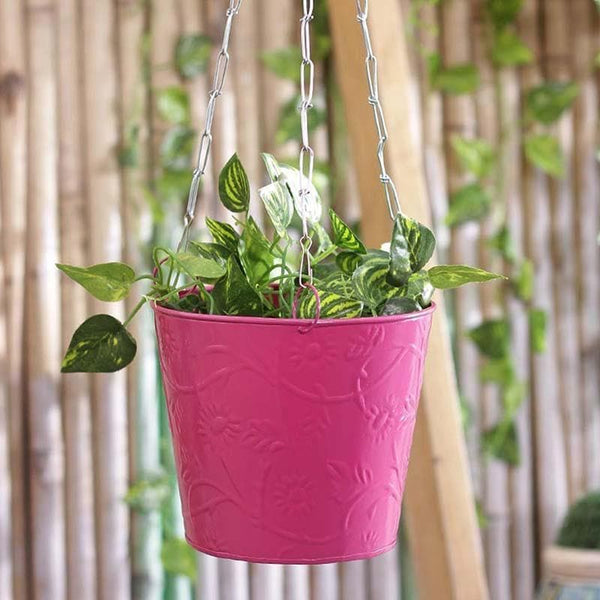 Buy Simply Solid Hanging Planter- Pink Pots & Planters from Vaaree