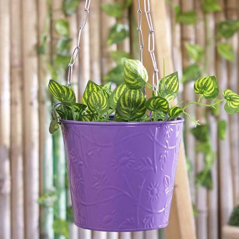 Buy Simply Solid Hanging Planter- Purple Pots & Planters from Vaaree