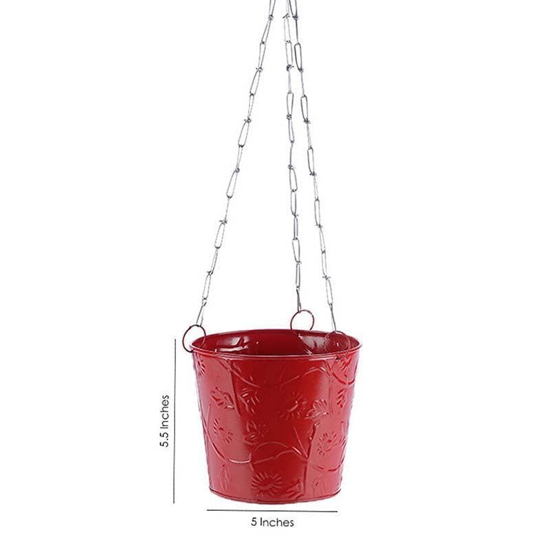 Buy Simply Solid Hanging Planter- Red Pots & Planters from Vaaree