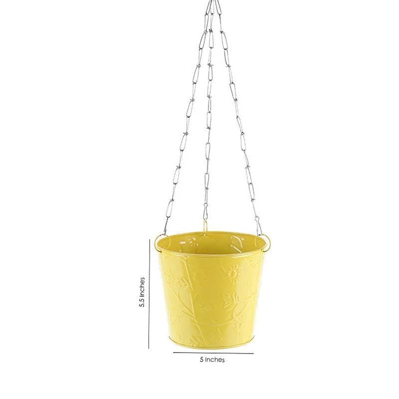 Buy Simply Solid Hanging Planter- Yellow Pots & Planters from Vaaree