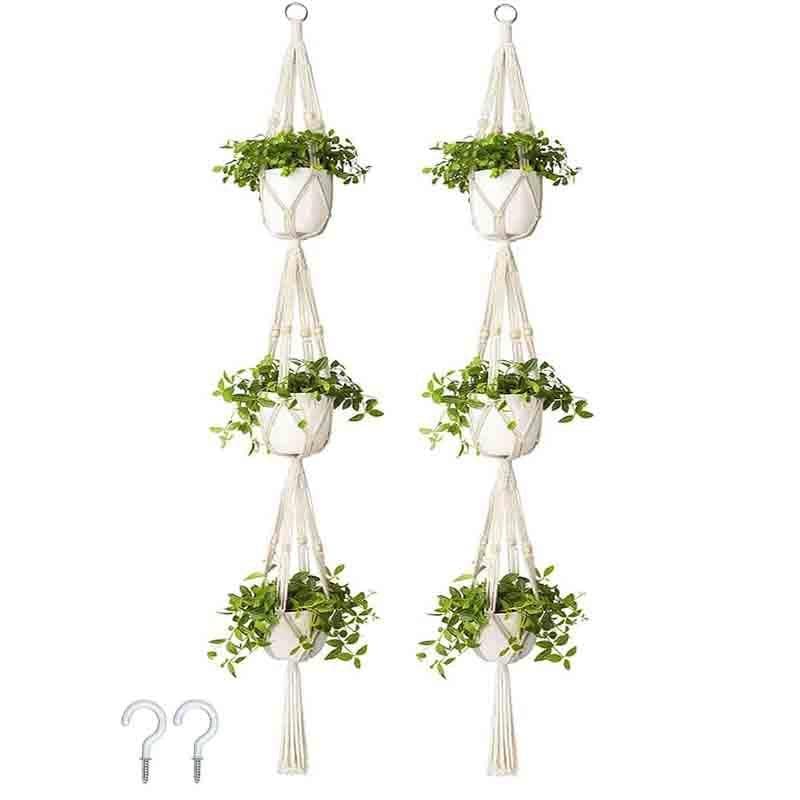 Buy Sofia Macrame Plant Hanger - Set Of Two Pots & Planters from Vaaree