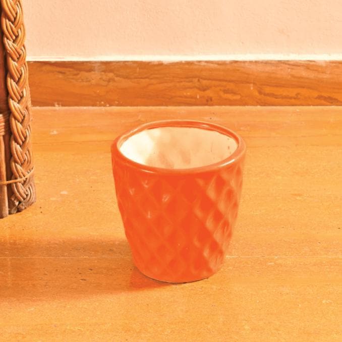 Buy Ugaoo Argyle Orange Ceramic Pot Pots & Planters from Vaaree