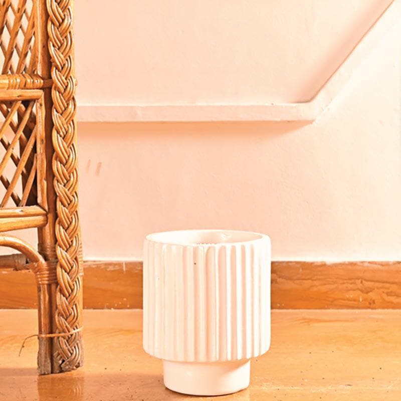 Buy Ugaoo Dark Affinity White Ceramic Pot-Medium Pots & Planters from Vaaree