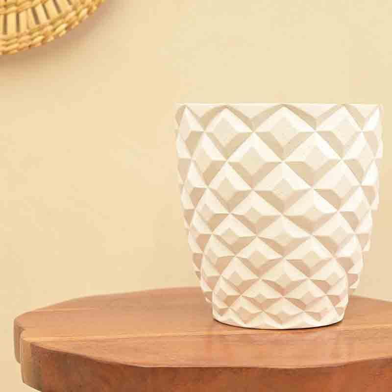 Buy UGAOO Planter Heraldry Vase Taper Round - White Pots & Planters from Vaaree