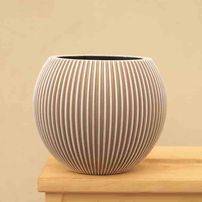 Buy UGAOO Planter Vase Ball Groove - Ivory Pots & Planters from Vaaree