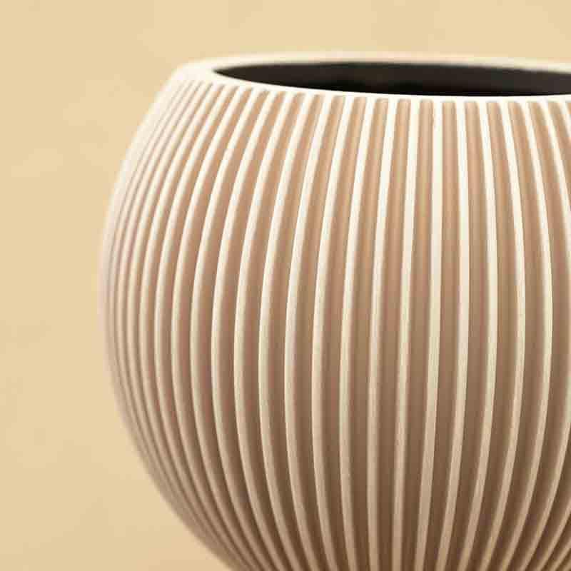 Buy UGAOO Planter Vase Ball Groove - Ivory Pots & Planters from Vaaree