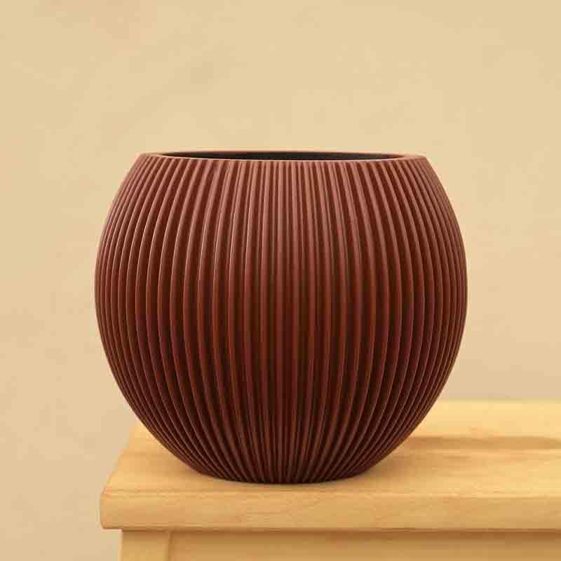 Buy UGAOO Planter Vase Ball Groove - Merlot Red Pots & Planters from Vaaree