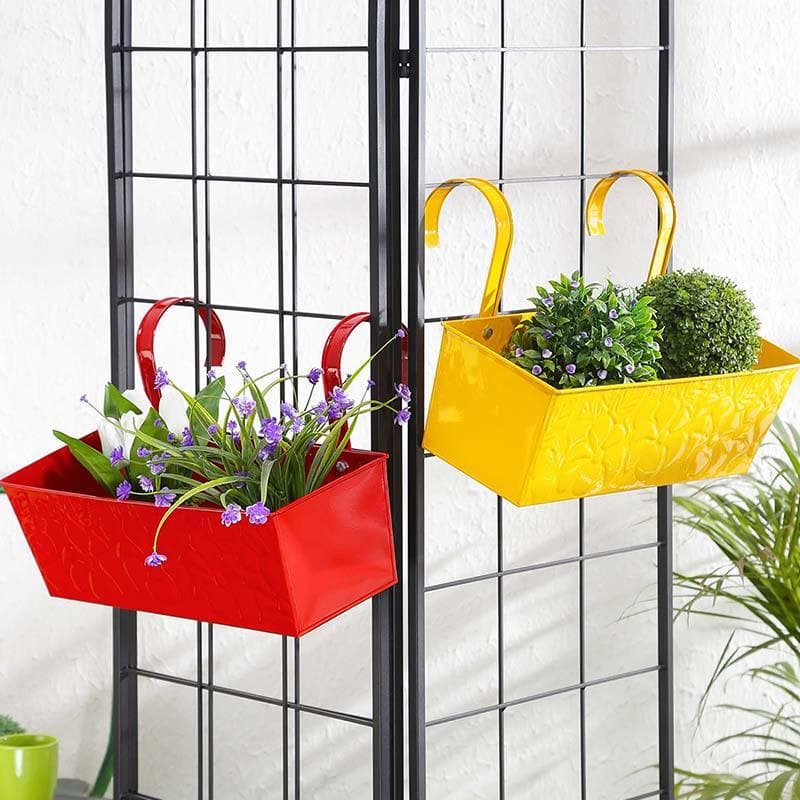 Buy Yin & Yang Planter Set- Red/Yellow Pots & Planters from Vaaree