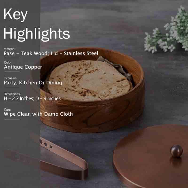 Buy Mahogany Roti Box - Copper Roti Box from Vaaree