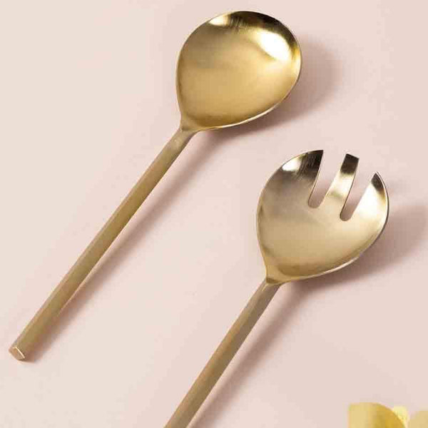 Buy Curvesome Cutlery (Gold) - Set Of Five Salad Spoon from Vaaree