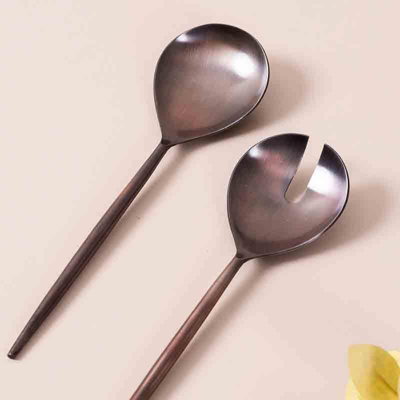 Buy Miaa Serving Spoon (Silver) - Set Of Two Salad Spoon from Vaaree