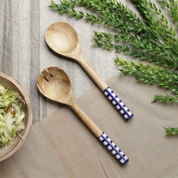 Salad Spoon - Plaid Serving Spoon - Set Of Two