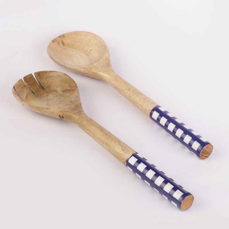 Salad Spoon - Plaid Serving Spoon - Set Of Two