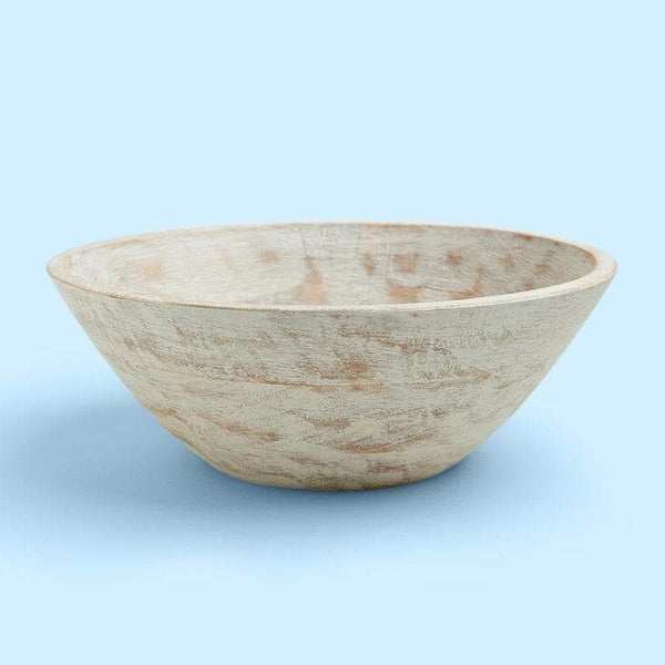 Buy Serving Bowl - Basic Wooden Bowl Kutch White at Vaaree online