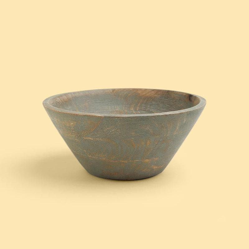 Buy Serving Bowl - Basic Wooden Bowl Manali Grey at Vaaree online