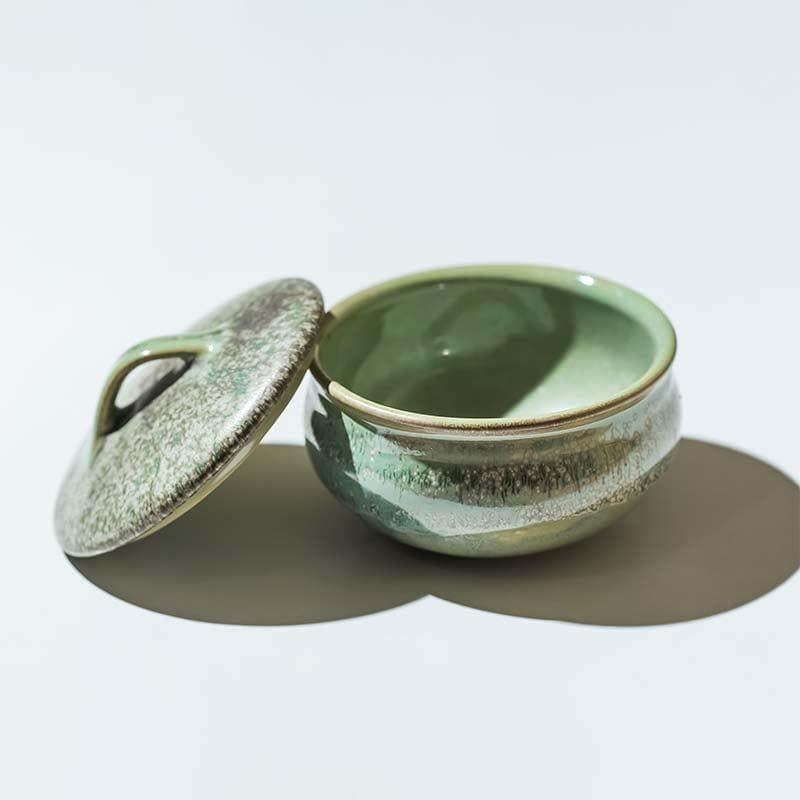 Buy Sage Saga Handi With Lid Serving Bowl from Vaaree