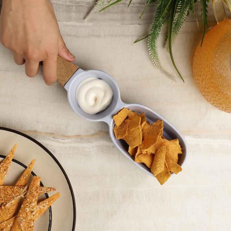 Platter - Bubbles Chips & Dip Serving Bowl - Blue