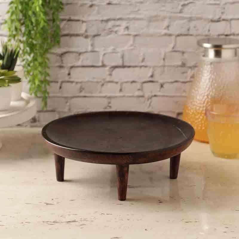 Buy Distressed Polpat Platter - Brown Platter from Vaaree