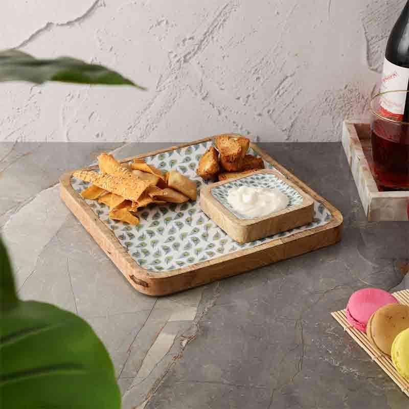 Buy Feathered Dip Bowl & Platter Set Platter from Vaaree