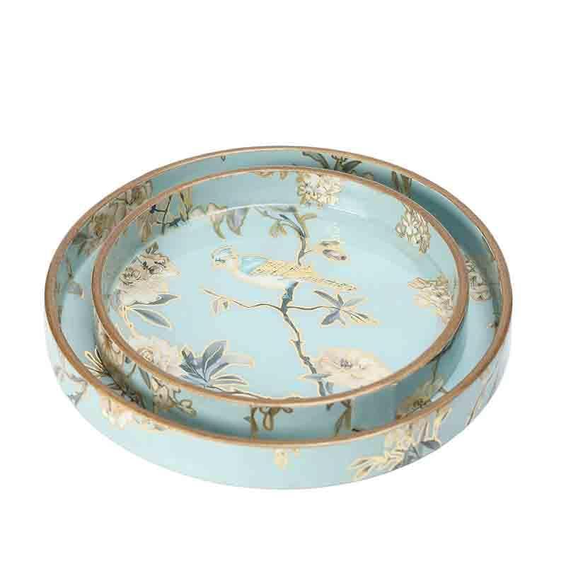 Buy Chirpy Circular Serving Tray - Set Of Two Serving Tray from Vaaree