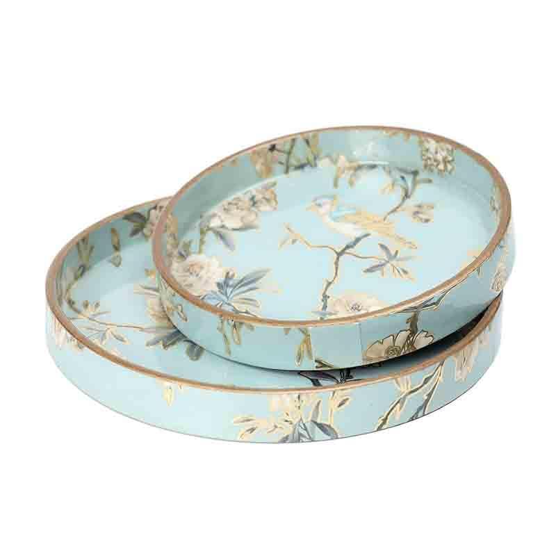 Buy Chirpy Circular Serving Tray - Set Of Two Serving Tray from Vaaree