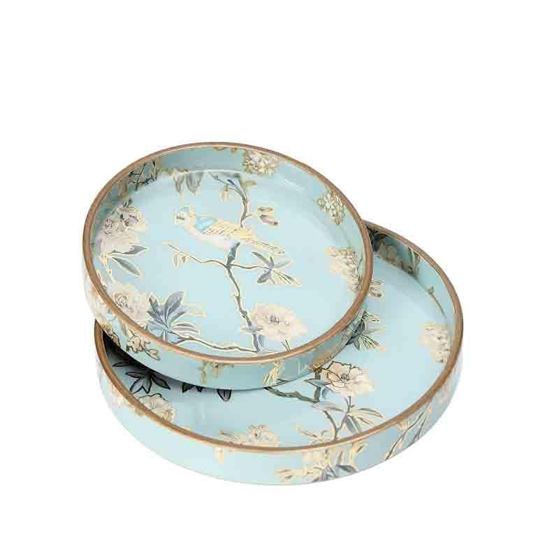 Buy Chirpy Circular Serving Tray - Set Of Two Serving Tray from Vaaree