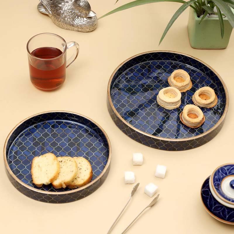 Buy Honeycomb Circular Serving Tray - Set Of Two Serving Tray from Vaaree