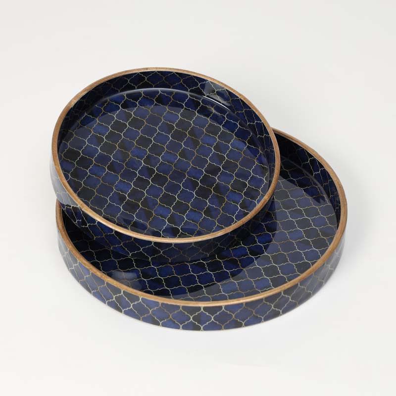 Buy Honeycomb Circular Serving Tray - Set Of Two Serving Tray from Vaaree