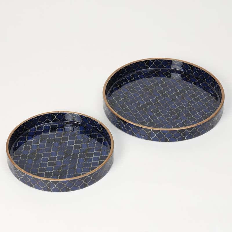 Buy Honeycomb Circular Serving Tray - Set Of Two Serving Tray from Vaaree