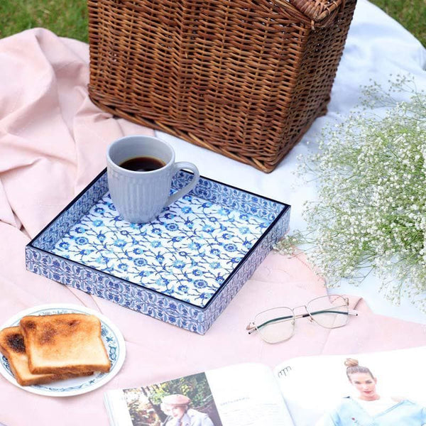 Serving Tray - Indigo Florets Serving Tray