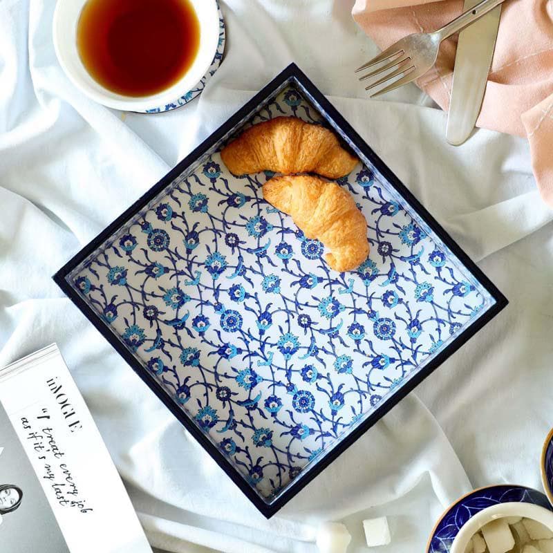 Serving Tray - Indigo Florets Serving Tray