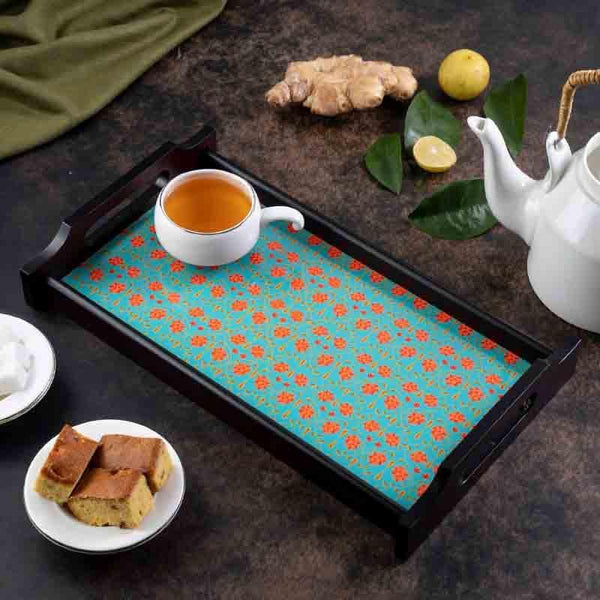 Serving Tray - Magnate Mughal Green Wooden Tray