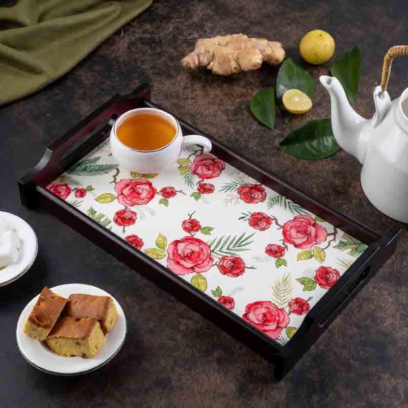 Serving Tray - Misty Morning Roses Wooden Tray