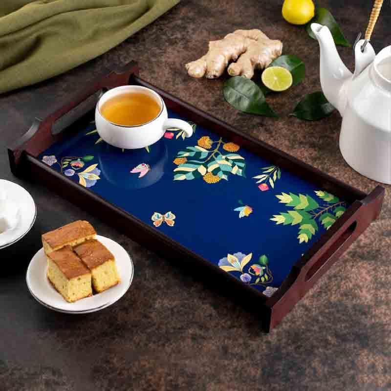 Serving Tray - Vibrant Bliss Blue Wooden Tray