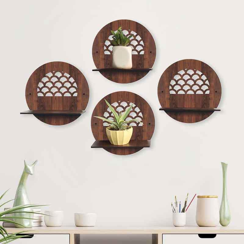 Buy La Gardenia Wall Shelves - Set Of Four Shelves from Vaaree