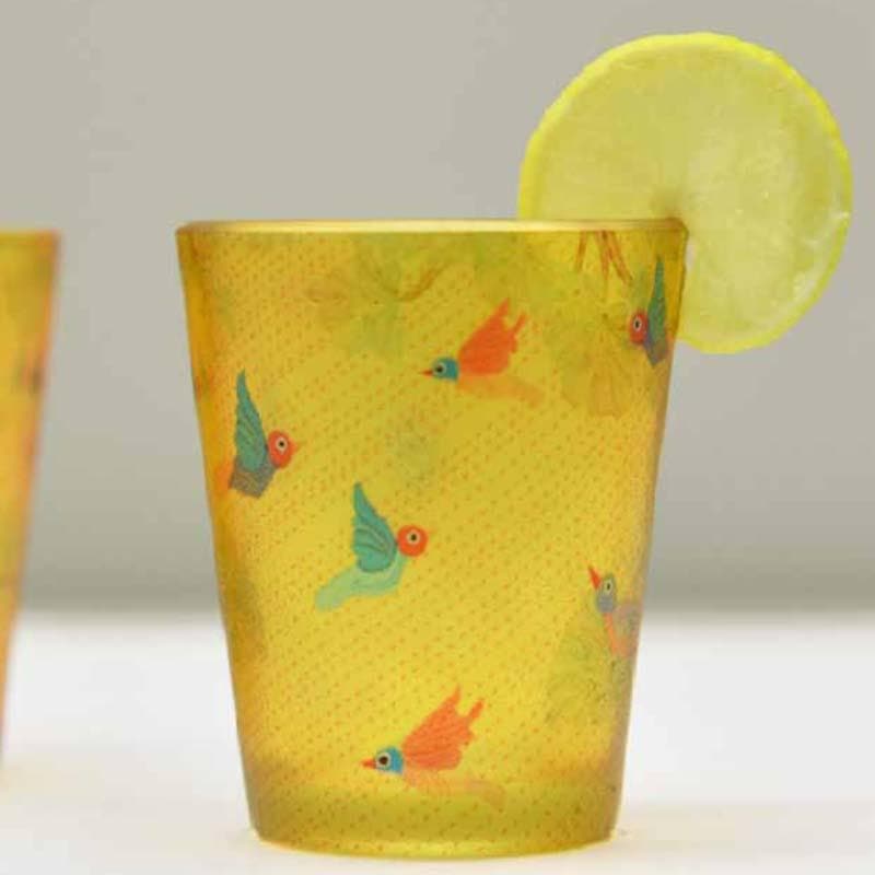 Shot Glass - Gond Art Frosted Shot Glass (30 ml ) - Set Of Two