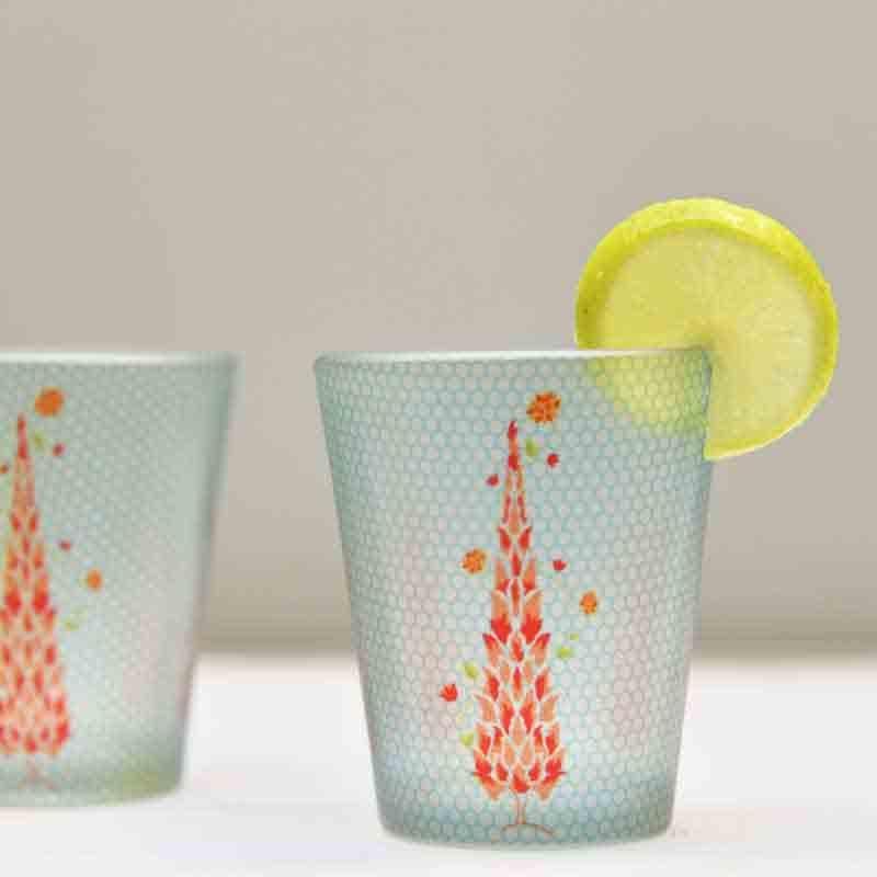 Buy Magnate Mughal Frosted Shot Glass (30 ml ) - Set Of Two Shot Glass from Vaaree