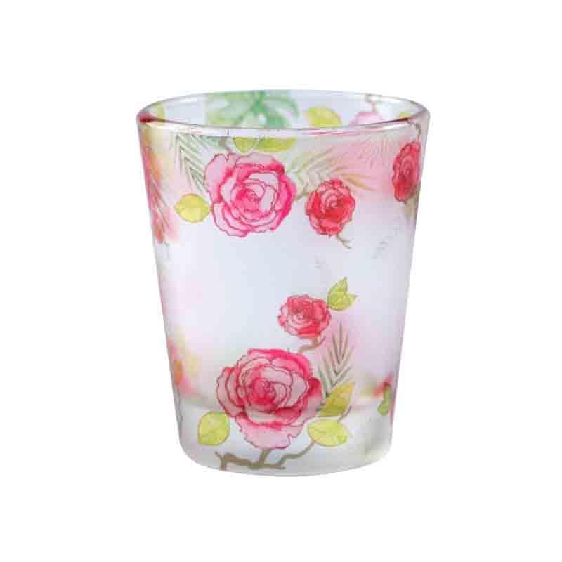 Buy Misty Morning Roses White Frosted Shot Glass (30 ml ) - Set Of Two Shot Glass from Vaaree