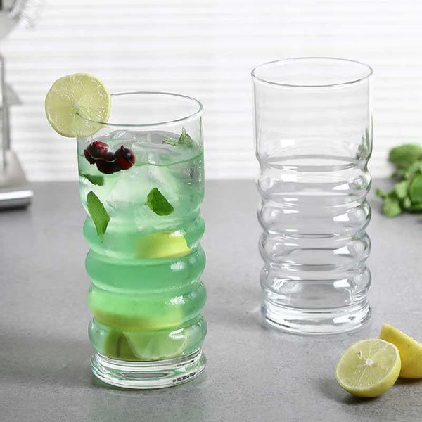 Buy Ribbed Shot Glass (365ml) - Set Of Six Shot Glass from Vaaree