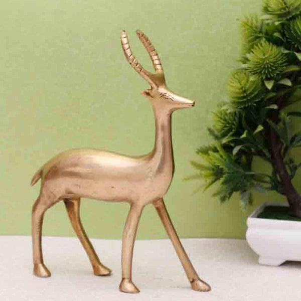 Showpieces - Dazzling Deer Brass Idol