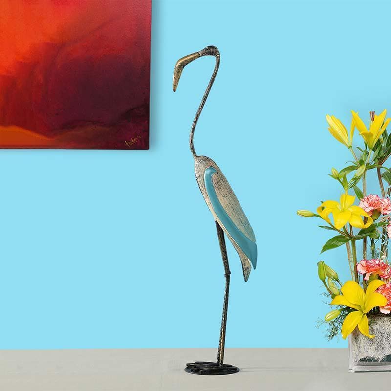 Buy The Graceful Pelican Statue- Blue Showpieces from Vaaree