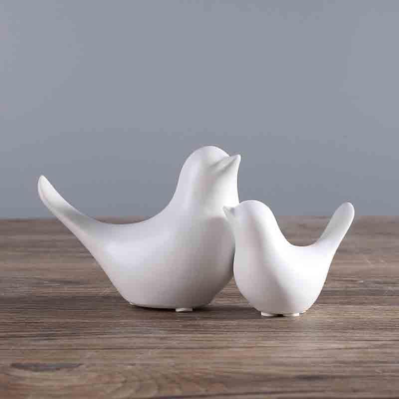 Buy Tiny Tweets Showpiece (White) -Set Of Two Showpieces from Vaaree