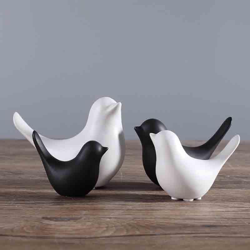 Buy Tiny Tweets Showpiece (White) -Set Of Two Showpieces from Vaaree