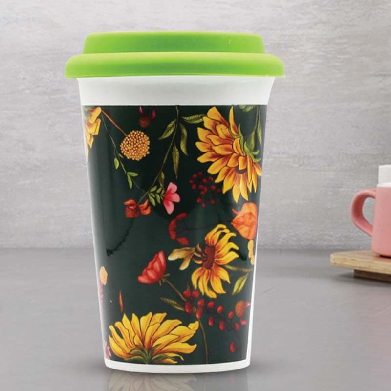 Buy Floral Bliss Coffee Mug- Green Sipper from Vaaree