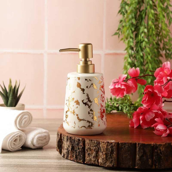 Buy Marble Texture Soap Dispenser - Round Soap Dispenser from Vaaree